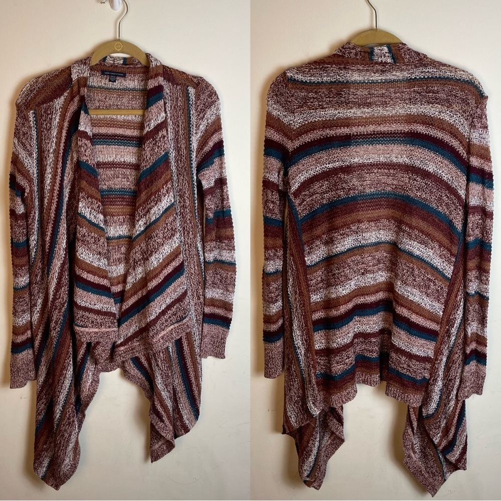 American Eagle Multicolored Striped Knit Cardigan Size Small